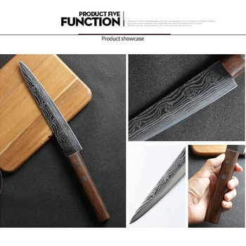 V pravej ruke sashimi z Lososa Multifunkčný nôž z nerezovej ocele, krájanie, nôž Japonské sushi nôž nôž varenie