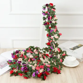 Rose Umelého Hodvábu Kvetov Veniec na Vianoce Svadba Domov Izba Jeseň Pozadie Dekor Záhrada Arch Usporiadať Falošné Rastlín Viniča