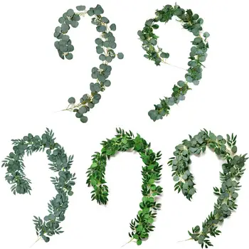 Umelé Eukalyptu Veniec Zelene Rastliny Viniča pre Domáce Svadobné Záhrada Dekor umelé rastliny sztuczne rośliny 2020