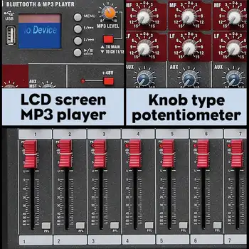 Profesionálny Audio Mixer Live, Studio Mixing Console 6/8/12/16 Kanál bluetooth USB DJ Mixer Rada Hudbu Stereo Zvuk, zvukový Pult