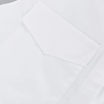 GCAROL Lete Ženy bez Rukávov ramenný pásik slim-fit tričko Elegantné Biele 2 Vrecká Elegantný, Elegantný Top