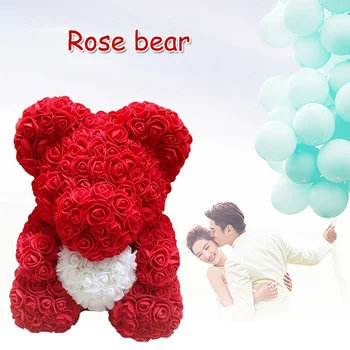 Krásne Veľké Červené Ruže Kvet Medveď Hračky, Ozdoby, Darčeky pre Valentines Deň 25 cm HFD889