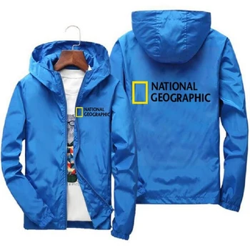 National Geographic Jacket Mens Prieskum Expedície Učenec Top Jacket Mens Módne Outdoorové Oblečenie Zábavné Windbreaker Hoodie