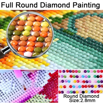 5D DIY Diamond Maľby Plné Námestie Kolo Kameň Vŕtať 