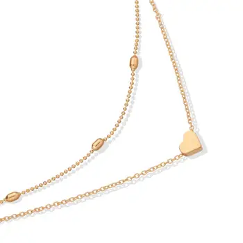 2020 Nové Valentína darček Jednoduché, dvojité vrstva láska srdce choker náhrdelník pre ženy