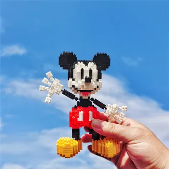 Disney Roztomilý Kreslený Anime Mickey Minnie Diy Mini Stavebné Kamene, Tehly Akčné Figúrky Modelu Deti Hračky Juguetes Dary