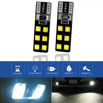 2 ks T10 5730 12SMD Žiarovky LED špz Osvetlenie Meter/Čítanie/Šírka Lampa Vnútra Nástroja Svetlá Žiarovka Pre Auto Diódové Svietidlá