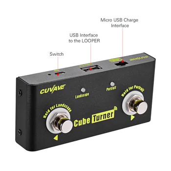 CUVAVE Kocka Turner Bezdrôtový Page Turner Pedál vstavanú Batériu Podporuje Looper Pripojenie Kompatibilného elektrické gitarové príslušenstvo