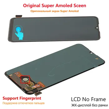 Originálny Displej Pre Xiao Mi A3 Super Amoled Displej Nahradiť Fingerprint 10 Dotkne LCD Pre MiA3 Mi A3 M1906F9SH M1906F9SI
