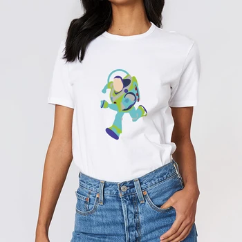 Letné dámske tričko Fashion AŽ NEKONEČNO A ZA Písmeno Buzz Lightyear Print T Shirt Harajuku Bežné Topy Tričko Unisex