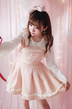 Princezná sladké lolita šaty Bobon21 exkluzívny dizajn veľmi jemný dobré málo LADY falbala vesta šaty klip farba D1343