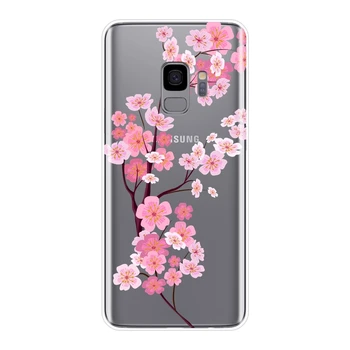 Kvetinové Srdce Ružové Červené Telefón Puzdro Pre Samsung Galaxy S5 S6 S7 Okraji S8 S9 Plus Silikónové Mäkké Zadný Kryt Pre Samsung Poznámku 9 8 5 4