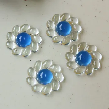 Diy šperky čo 40pcs/veľa Transparentné cartoon kvety tvar flatback akrylové korálky bez otvorov diy príslušenstvo šperky