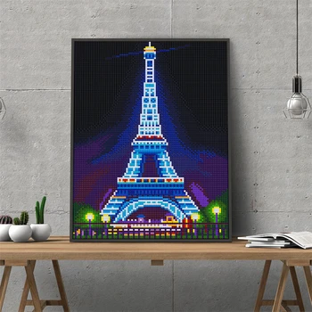 HUACAN Diamond Maľovanie Eiffelova Veža Špeciálne Tvarované Svetelný Ručné Maľovanie Darček Mozaiky Dekorácie Pre Domov