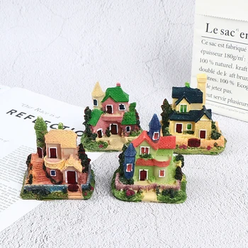 Roztomilý Mini Dom Villa Retro Budovy Micro Víla Záhradné Figúrky Miniatúry Vintage Domova Ozdoby urob si sám