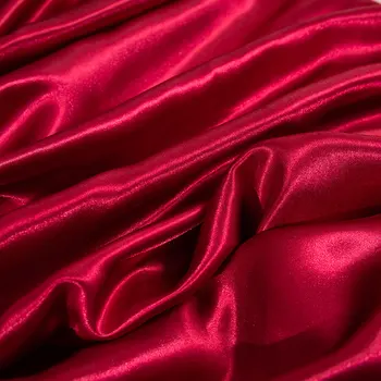 3/4pcs Kráľovná King Size Luxusná Posteľ List Nastaviť Zahŕňa Satin Červená obliečky na Vankúš Ploché Vybavené Manželskou List Obliečky