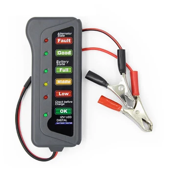 Hot Predaj Mini 12V autobatérie Tester Digitálne Alternátor Tester 6 LED Svetlá Displej Auto Diagnostický Nástroj Pre Car1PC