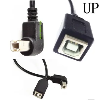USB 2.0 B Žien na Typ-B Samec 90 Stupňov Pravý Uhol Tlačiareň Krátky Predlžovací Kábel pre Tlačiareň, Skener, Mobilné HDD a Viac