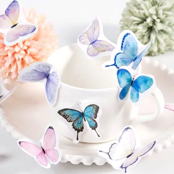 46 ks/box Farebné Butterfly Kolekcia Dekoračných Papiernictvo Plánovač Nálepky roztomilý Scrapbooking DIY Denník Album Stick vyhl ' adajte
