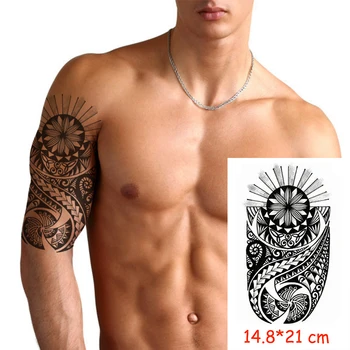 Nepremokavé Dočasné Tetovanie Nálepky black totem svetlo kvet tetovanie vody prenos falošné tetovanie flash tatto Žena, Muž, dieťa