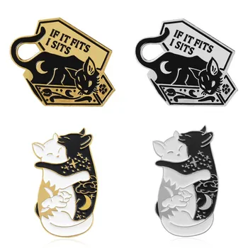 Mačka Brošňa Smalt Pin Odznaky Pre Kórejské Oblečenie Žien Anime Odznaky Preklopke Kolíky Ozdobné Brošne Roztomilý Mini Odznaky Na Batoh