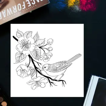 Kvet, Vták Prúžok Jasné, Transparentné Silikónové Pečiatka Tesnenie Pre DIY Scrapbooking fotoalbum Dekoratívne