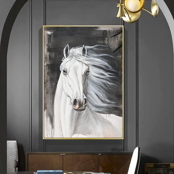 Kôň Plagáty Zvierat, Olejomaľba Na Plátne Vytlačí Wall Art Obrázky Pre Obývacia Izba Moderného Domova Gauč Dekorácie, Obrazy