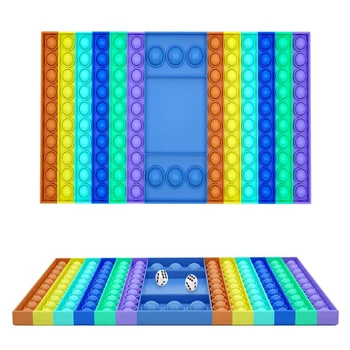 Novú Veľkosť Pop Push Bublina Rainbow Dvoch hráčov Bitka stolová Hra, Fidget Hračky Pre Deti, Úzkosti, Stresu a Zmiernenie Hračky