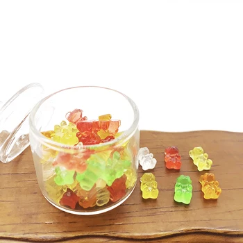 20Pcs Mini Živice Farebné Medveď Ozdoby DIY Remesiel domček pre bábiky Candy Dekorácie
