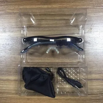 Nabíjanie pomocou pripojenia USB Magnetické LED Svetelné Okuliare Presbyopia 160% zväčšovacie sklo Okuliare na Čítanie LED Svetelné Okuliare na Nočné Videnie Okuliare