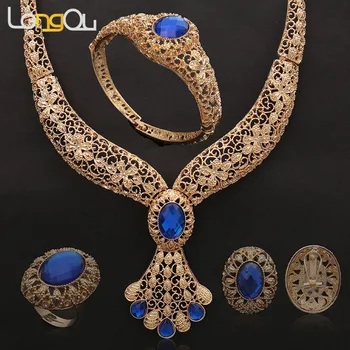 Právo Veľkoobchod 2021 Nádherné Ušľachtilý Zlatá Farba Šperky Set Značky Nigérijský Žena Svadobné Afriky Korálky Šperky Set