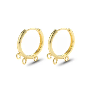 JunKang 1pair tri prstene kruhu DIY náušnice medi štyri farba háčika šperky robiť ručne ženy veľkoobchod príslušenstvo