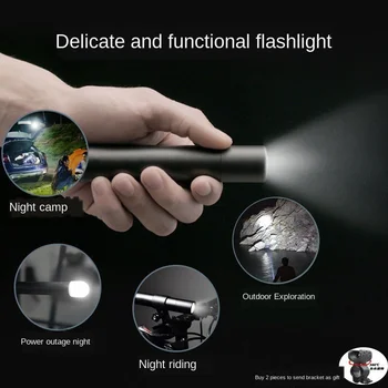 Super Jasné Vrecku Baterku, USB, Mini Baterka Nabíjateľná LED Multi-funkcia Zoom Silné Svetlo Študentský Domov Vonkajšie
