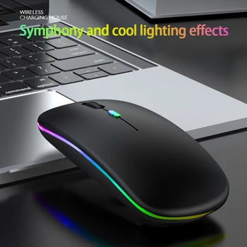 Bezdrôtová Myš Myš Nabíjateľná Počítač Mause Tichý a Ergonomický LED Myši Optická USB Podsvietený Myš Pre Notebook PC