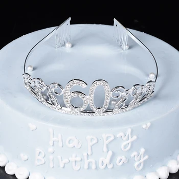 30 40 50 Narodeniny, Party Dekorácie Dospelých Crystal Drahokamu Tiara Princezná Koruny Hairbands Príslušenstvo Šťastný 30 Rok Dekorácie