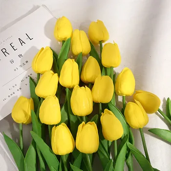 6pcs Umelé Kvety, pre Domáce Dekorácie Skutočný Dotyk Kvety Tulipány Kytice Spálňa Strany Svadobné Dekorácie Falošné Kvet