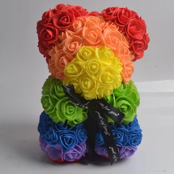 Simulácia Večný Kvetinové Peny Rose Medveď 25 cm Priateľka Výročie Christma Valentína, k Narodeninám Pre Svadobné Party