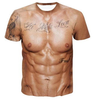 2021 Sexy Veľké Prsia Svalov T Shirt Mužov Zábavné Topy Nahé Osobnosti Novinka tričká pre Mužov Sexi Muž tričko homme