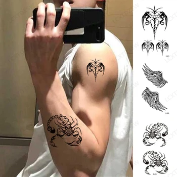 Dragon Nepremokavé Dočasné Tetovanie List Nálepky Motýľ Tetovanie Škorpióna, Body Art Pol Rameno Falošné Tetovanie Rukávy Ženy Muži