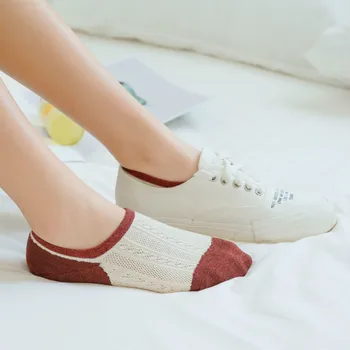Rýchle dodanie 2020 Nový Príchod Papuče Neviditeľné Patchwork dámske Krátke Ponožky Bavlna No Show Ponožky Pre Ženy