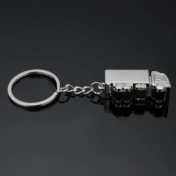 Simulácia Truck Keychains Strieborná Farba Keyrings Skútrov Motocyklov Kovové Keyring Auto Kľúča Držiteľa Dekor Prívesok Nákladných Kľúčenka