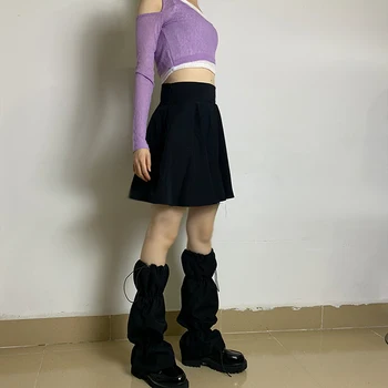 Veľkoobchod Black Jk Lolita Sladké Dievča Leg Warmer 2021 Lumbálna Ninja Lady Streetwear Teľa-dĺžka Nákladu Nastaviteľná Pracka v Pohode Ponožka