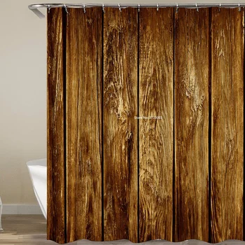Nové Tlač Sprchový Záves pre Drevené Dvere Polyester Waterproof a Plesniam Dôkaz Sprchový Záves pre Kúpeľňa Dekorácie