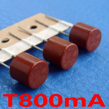(10 ks/lot) T800mA 250V TR5 Pomaly Ranu Subminiature Poistka, UL VDE RoHS Schválená, 800mA, 0.8 A, 0.8 Amp, Micro 5TR Časové Oneskorenie.