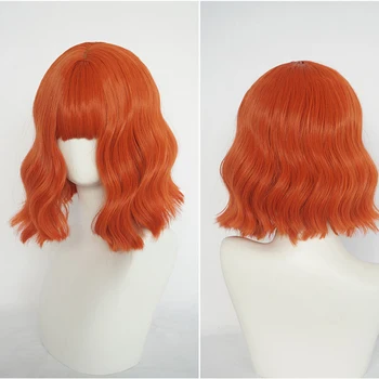 4 Farby Harajuku Kawaii Orange Lolita Denne Gotický Krátke Kučeravé Vlasy Parochňa Syntetické Cosplay Kostýmy, Parochne + Parochňu Spp