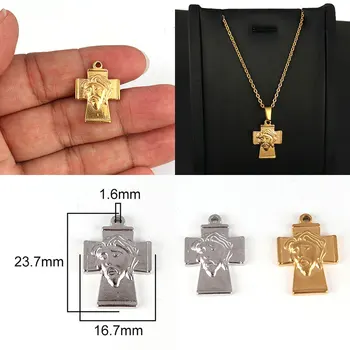 5 ks/Veľa Vintage Zlato z Nehrdzavejúcej Ocele Ježiš Kríž Prívesok Náboženská Viera Charms Príslušenstvo Šperky komponentov