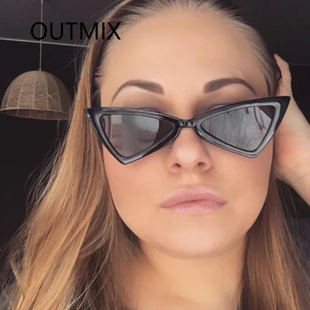 OUTMIX Retro Cat Eye slnečné Okuliare Ženy 2021 Nový Módny Malý Rámom Slnečné Okuliare Lady Značky Dizajnér UV400 Tieni Jazdy