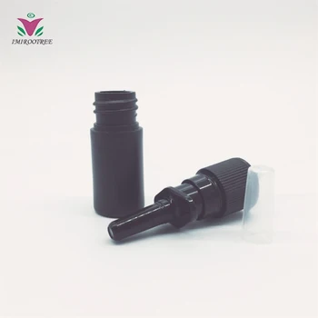 100ks 5ml HDPE Black Nosový Sprej Prenosné Fľaše Prázdne Atomizers Kozmetické make-up Fľaša na Vzorky Test