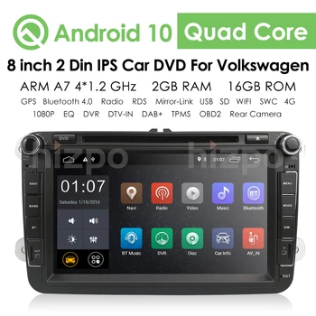 Android 2din Auto DVD Radio na VW POLO GOLF 5 6 POLO PASSAT B6 CC JETTA TIGUAN TOURAN EOS SHARAN SCIROCCO CADDY GPS Prehrávač