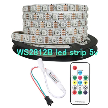 WS2812B LED Pásy Svetla, 30led 60led 144led Individuálne Adresovateľné s RF IP30 IP65 1m 2m 3m 4m 5m WS2812 IC LED RGB Pásky DC5V